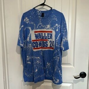 Red white and blue Morgan Wallen/Lube Combs Bleach t shirt